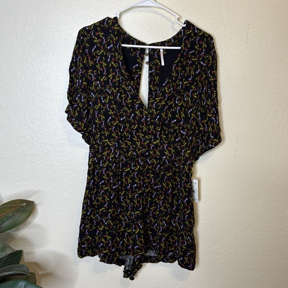 Free People Virginia Split Sleeve Printed Romper - Picture 2 of 8